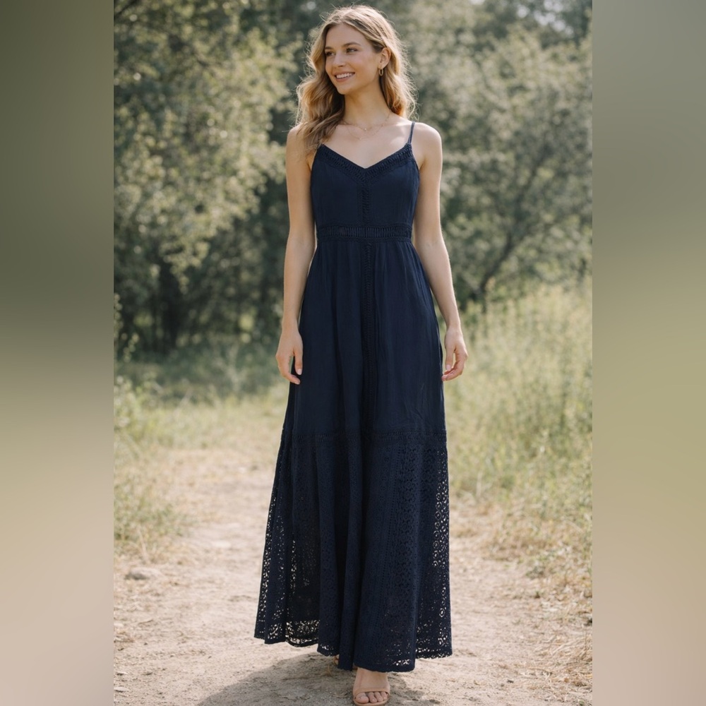 Abercrombie & Fitch Navy Blue Maxi Dress size XS